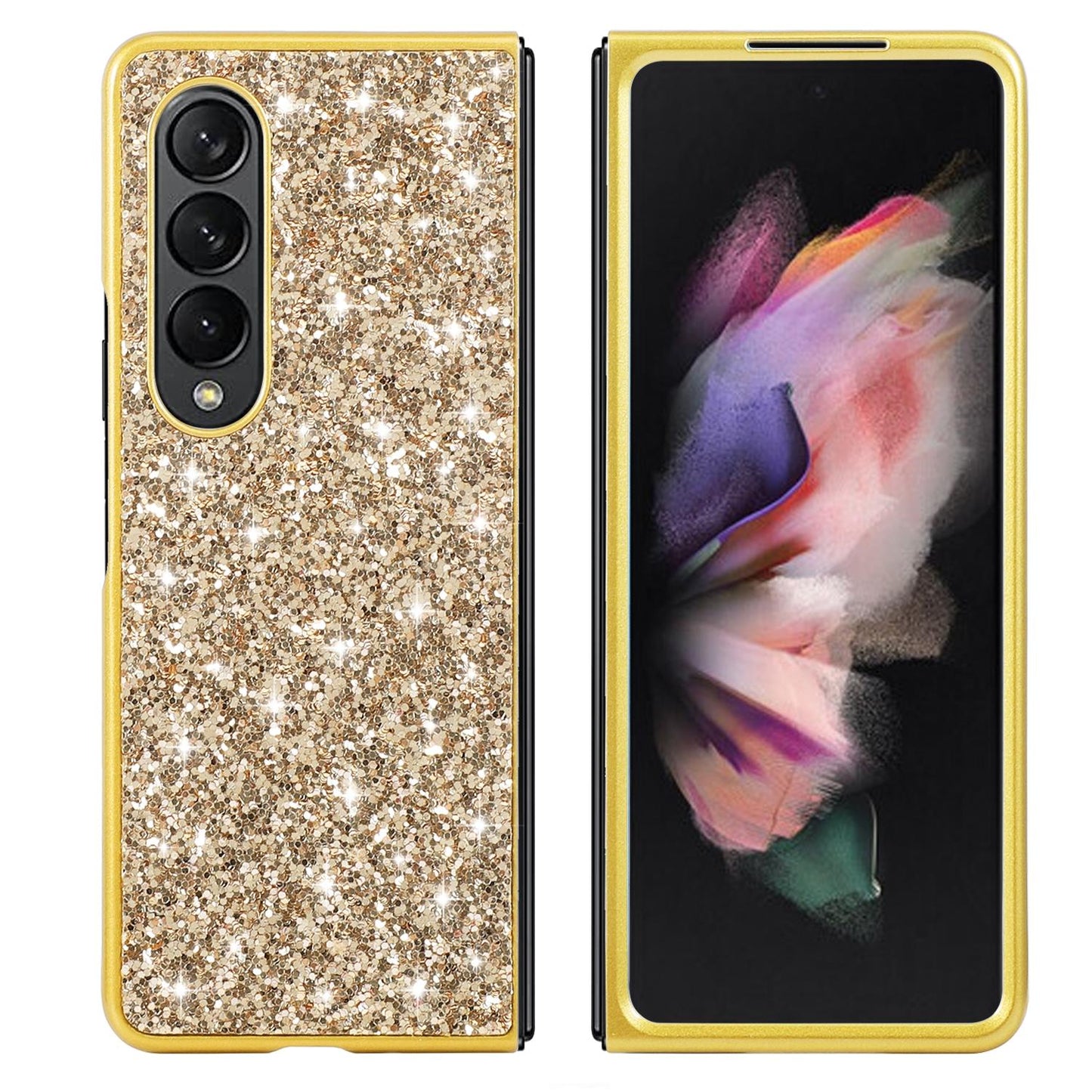 Glitter Tpu Shockproof Case for Samsung Galaxy z Fold 4 - Silver