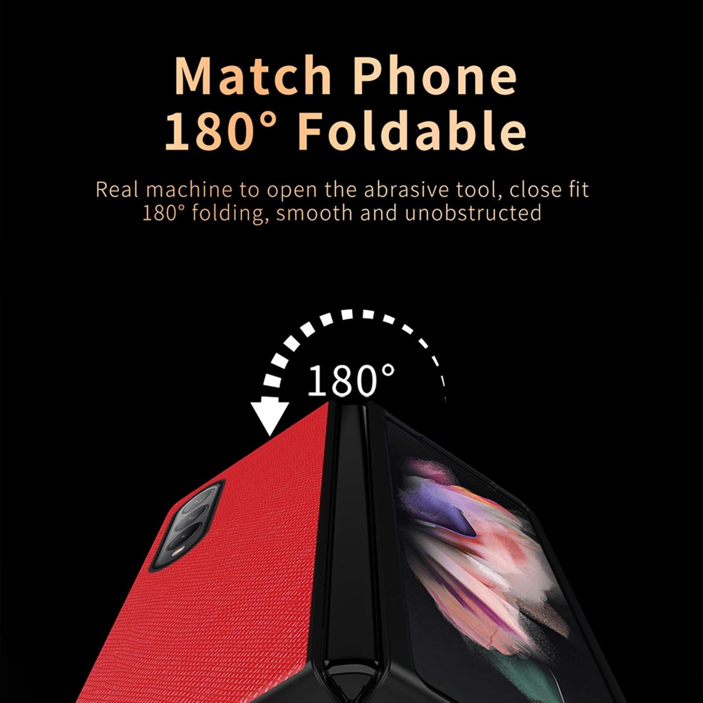 Foldable Cross Pattern Phone Case for Samsung Galaxy z Fold 4 / 5g - Foldable Design - Red