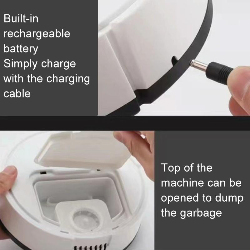 Smart Usb Charging Robot Vacuum for Family Cleaning - Black