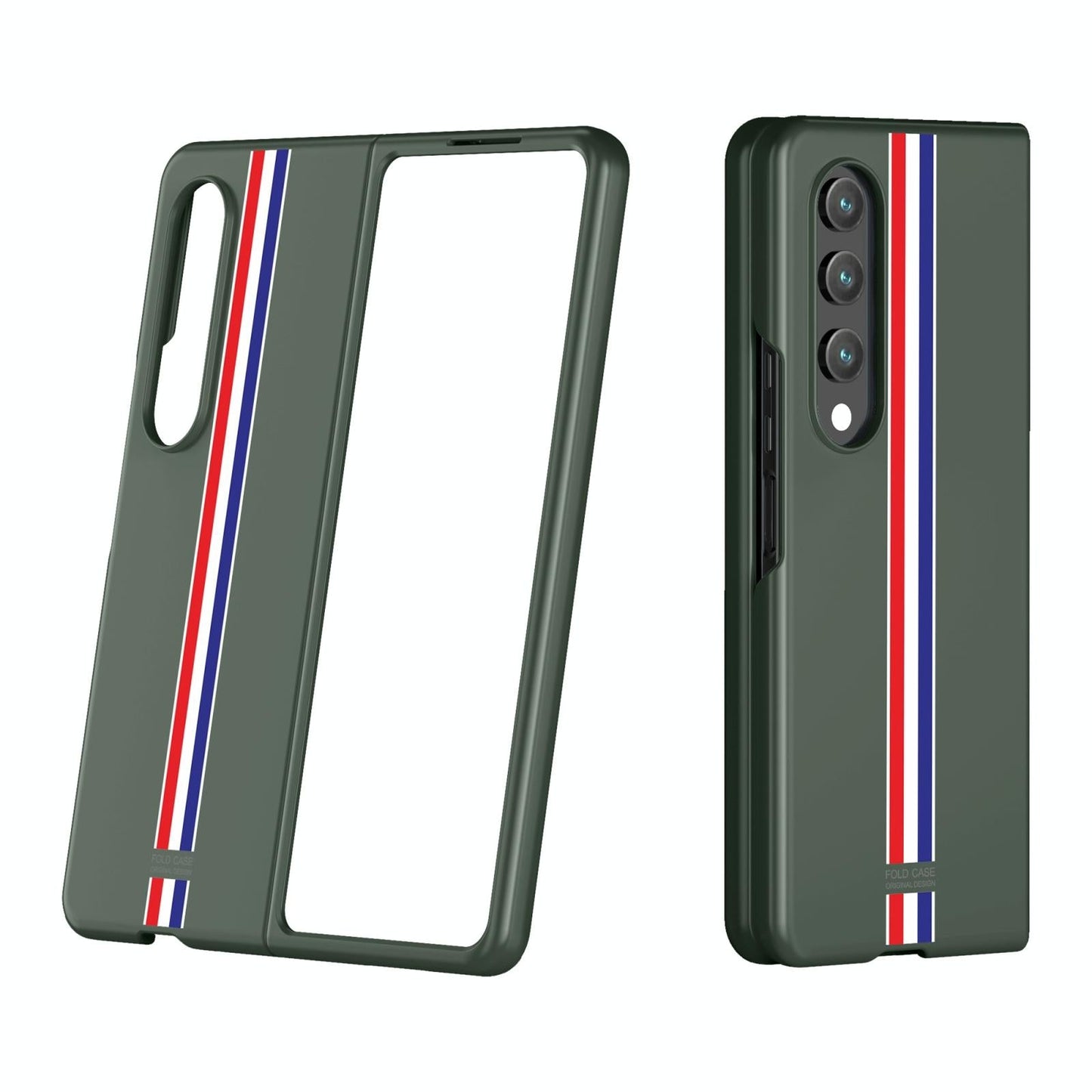 Frosted Skin Case for Samsung Galaxy z Fold 4 - Slim & Stylish - Green Color Bar