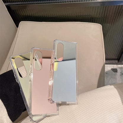 Reflective Noodle Case for Samsung Galaxy z Fold 4 - Reflective Finish - Rose Gold