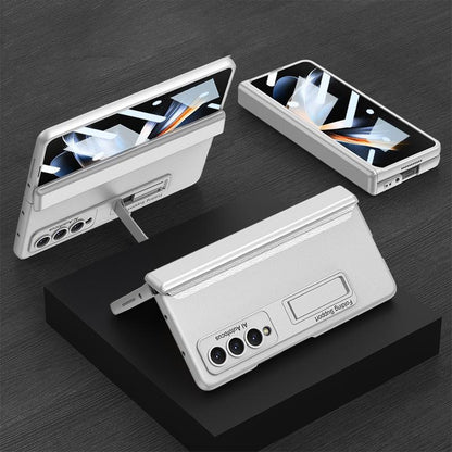 Foldable Magnetic Hinge Case for Samsung Galaxy z Fold 4 - Compact Design - Silver