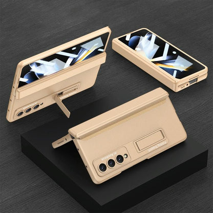 Foldable Magnetic Hinge Case for Samsung Galaxy z Fold 4 - Compact Design - Silver