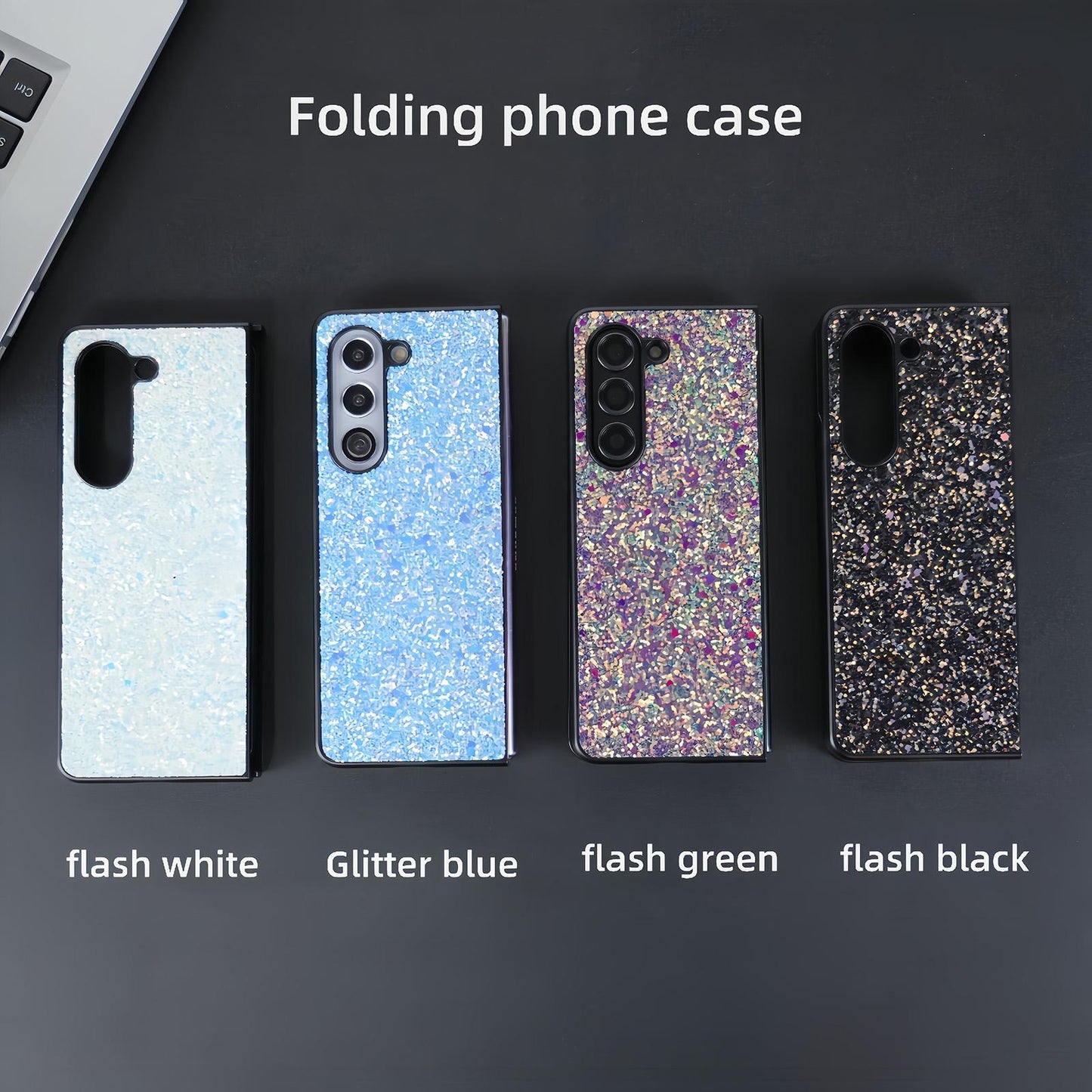 Foldable Diamond Case for Samsung Galaxy z Fold 4 - Compact and Stylish - Flash Green