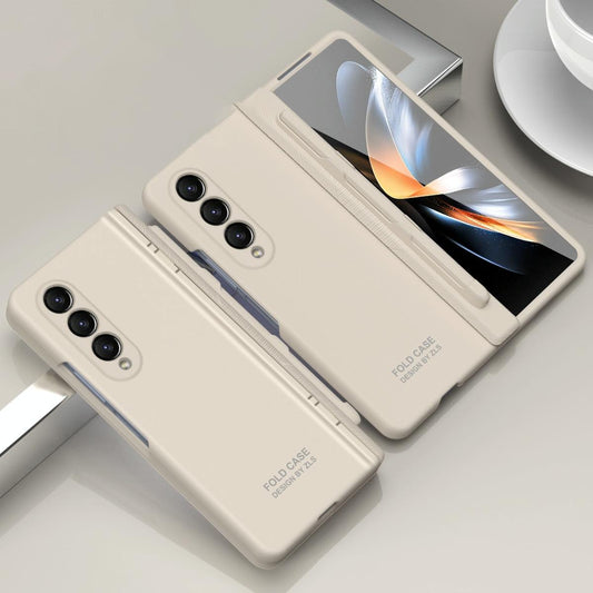 Foldable Phone Case with Pen and Stylus for Samsung Galaxy z Fold 4 / 5g - White