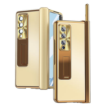 Shockproof Aluminum Double Hinge Case for Samsung Galaxy z Fold 4 - Gold