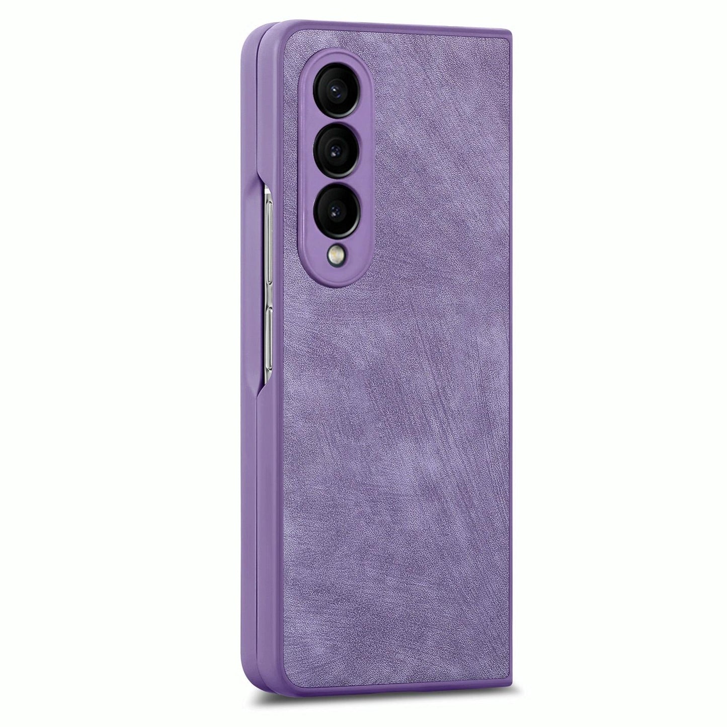 Vintage Leather Fold Case for Samsung Galaxy z Fold 4 - Purple