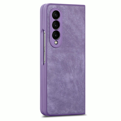Vintage Leather Fold Case for Samsung Galaxy z Fold 4 - Purple