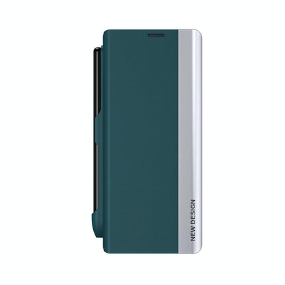 Samsung Galaxy z Fold 4 Leather Phone Case with Pen Slot - Shockproof - Green
