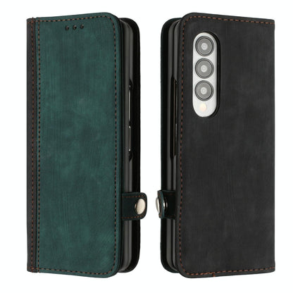 Leather Phone Case with Side Buckle for Samsung Galaxy z Fold 4 / 5g - Dark Green