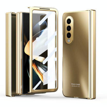 Foldable Electroplated 5g Case for Samsung Galaxy z Fold 4 - Champagne Gold