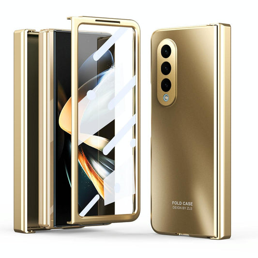 Foldable Electroplated 5g Case for Samsung Galaxy z Fold 4 - Champagne Gold