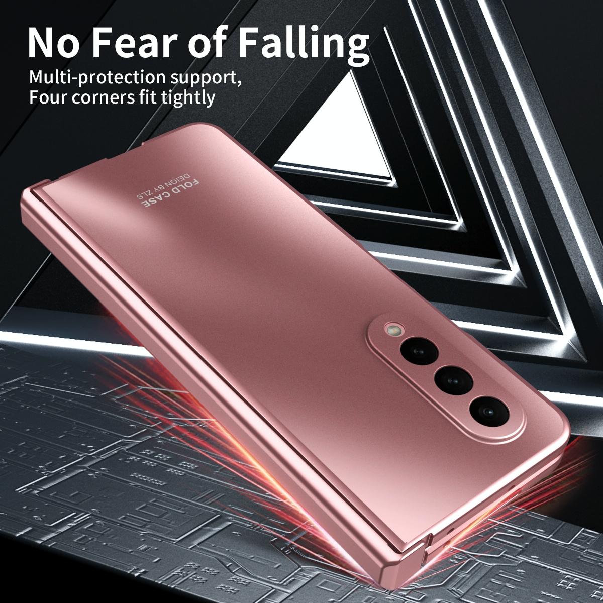 Foldable Electroplated 5g Case for Samsung Galaxy z Fold 4 - Champagne Gold