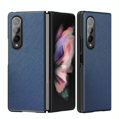 Foldable Cross Pattern Phone Case for Samsung Galaxy z Fold 4 / 5g - Foldable Design - Blue