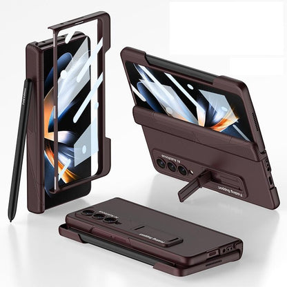 Foldable Phone Case with Magnetic Closure and Pen Slot for Samsung Galaxy z Fold 4 - Compact and Convenient - Green
