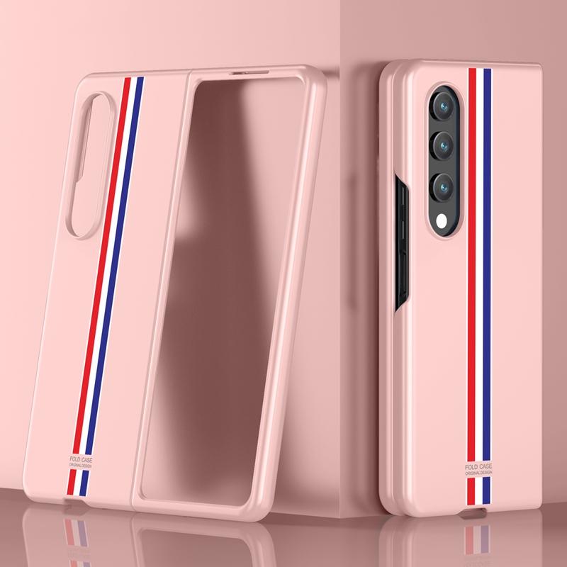Frosted Skin Case for Samsung Galaxy z Fold 4 - Slim & Stylish - Pink Color Bar