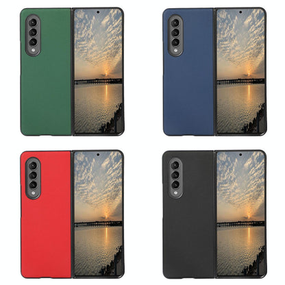 Fold 4 Cross Texture Pu Leather Case - Green