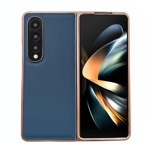 Skyline Series Nano Electroplating Pu Case for Samsung Galaxy z Fold 4 - Sky Blue