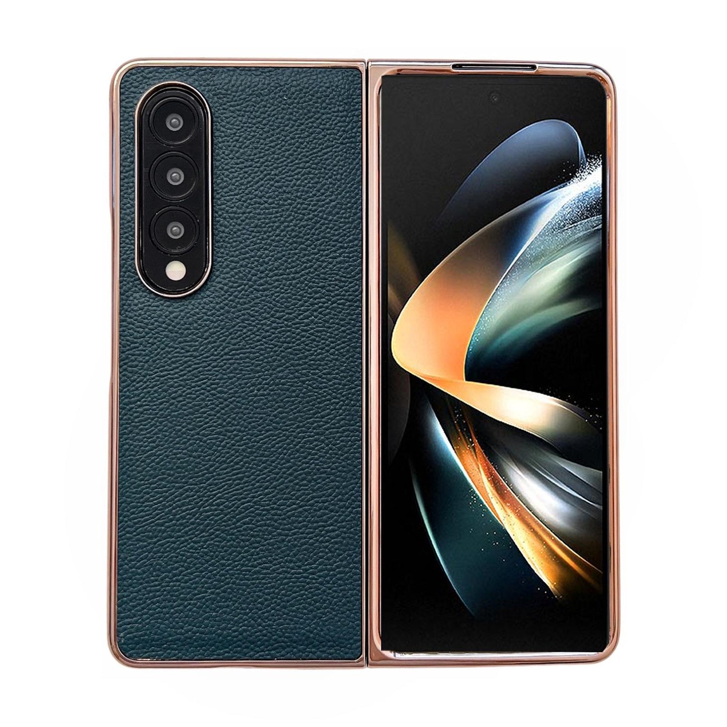 Skyline Series Nano Electroplating Pu Case for Samsung Galaxy z Fold 4 - Sky Blue