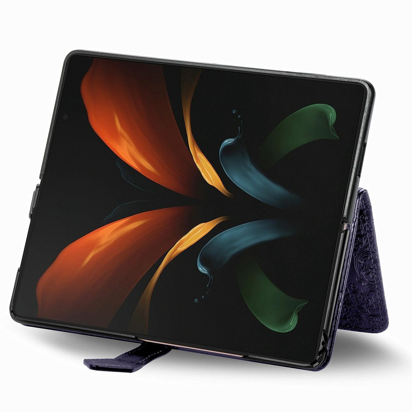 Embossed Mandala Leather Phone Case for Samsung Galaxy z Fold 4 - Green