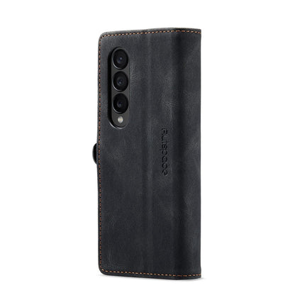 Vintage Rfid Leather Phone Case for Samsung Galaxy z Fold 4 - Black