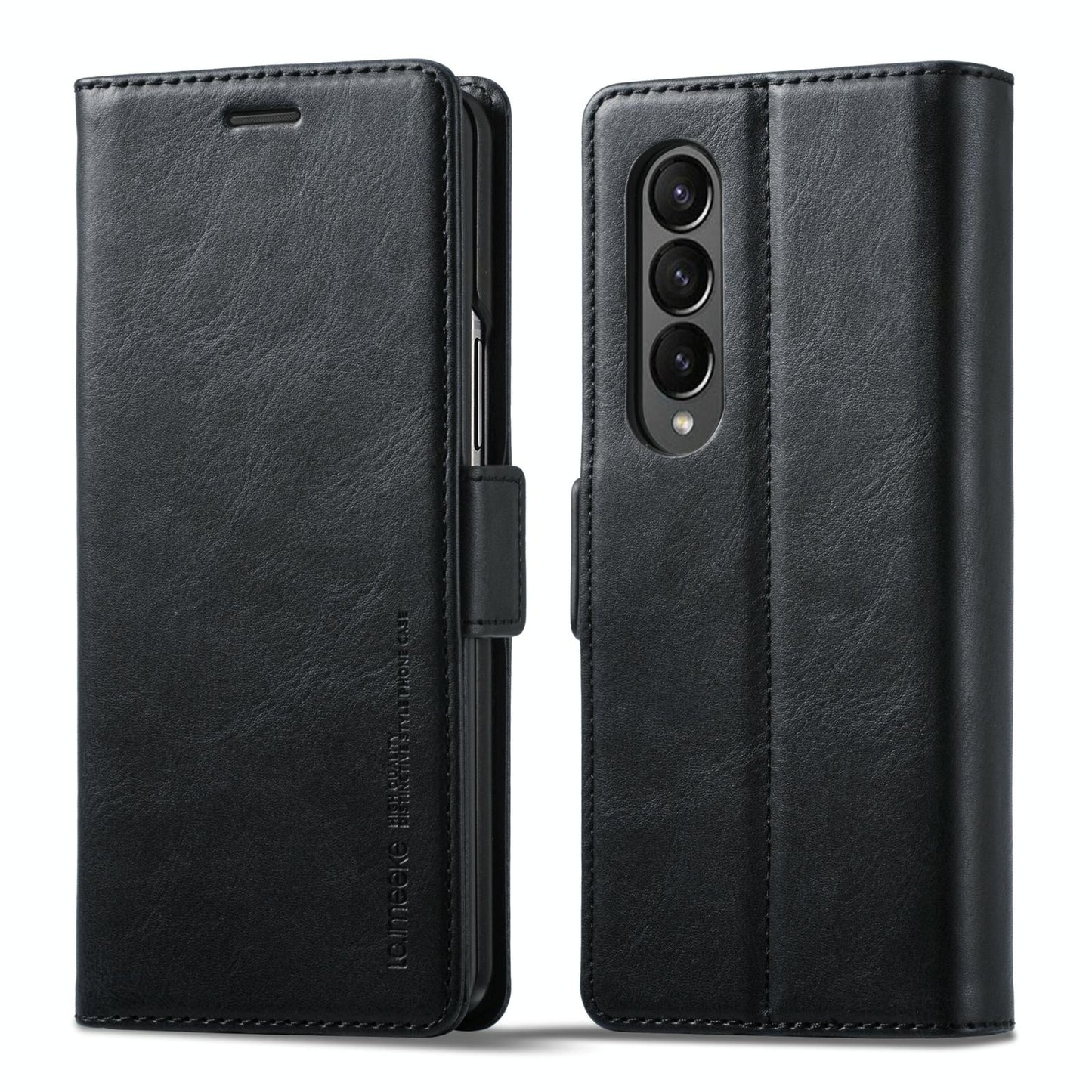 Rfid Leather Phone Case for Samsung Galaxy z Fold 4 / 5g - Secure & Stylish - Black