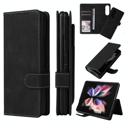 Foldable Leather Case for Samsung Galaxy z Fold 4 / 5g - Detachable - Black