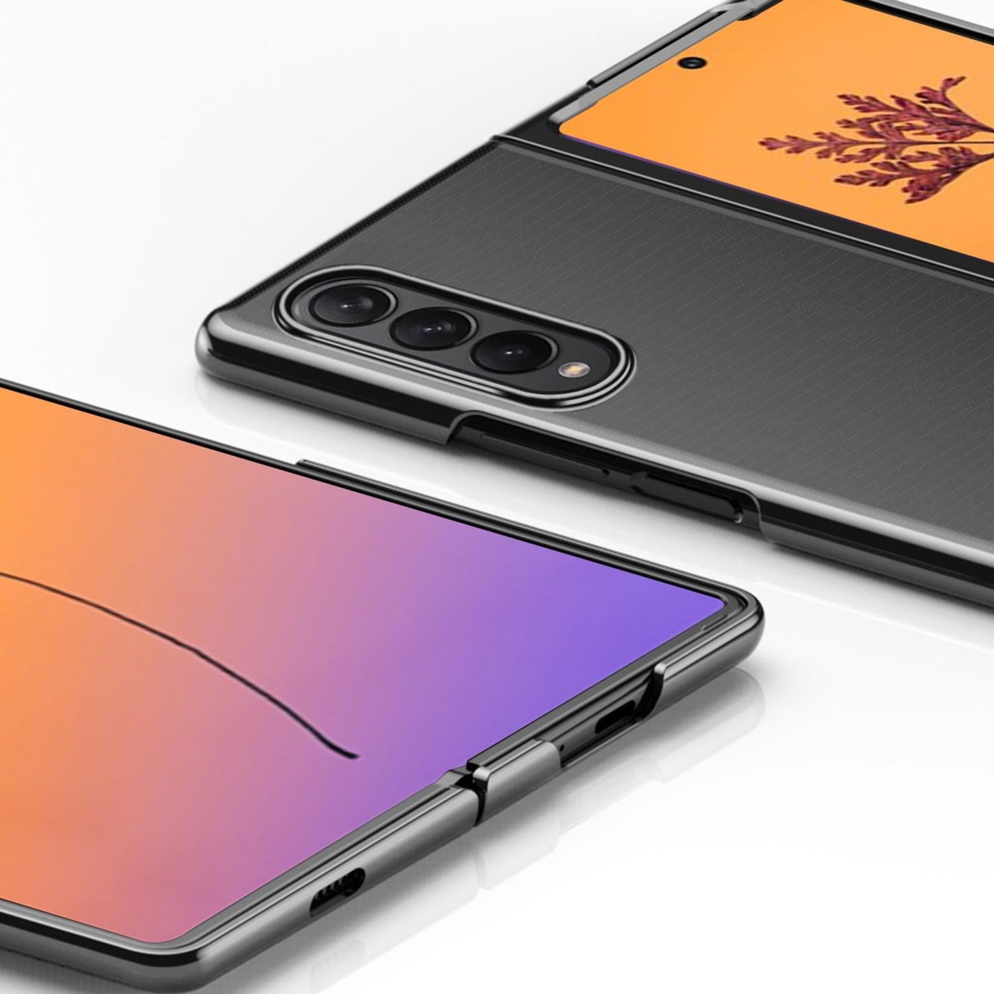 Shockproof Clear Phone Case for Samsung Galaxy z Fold 4 - Green