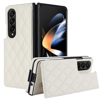 Foldable Full Coverage Double Buckle Pu Phone Case for Samsung Galaxy z Fold 4 - White