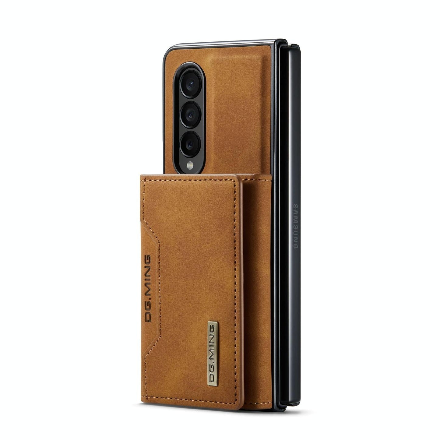 Multi-card Phone Case for Samsung Galaxy z Fold 4 - Fits Dg.ming M2 Series - Brown