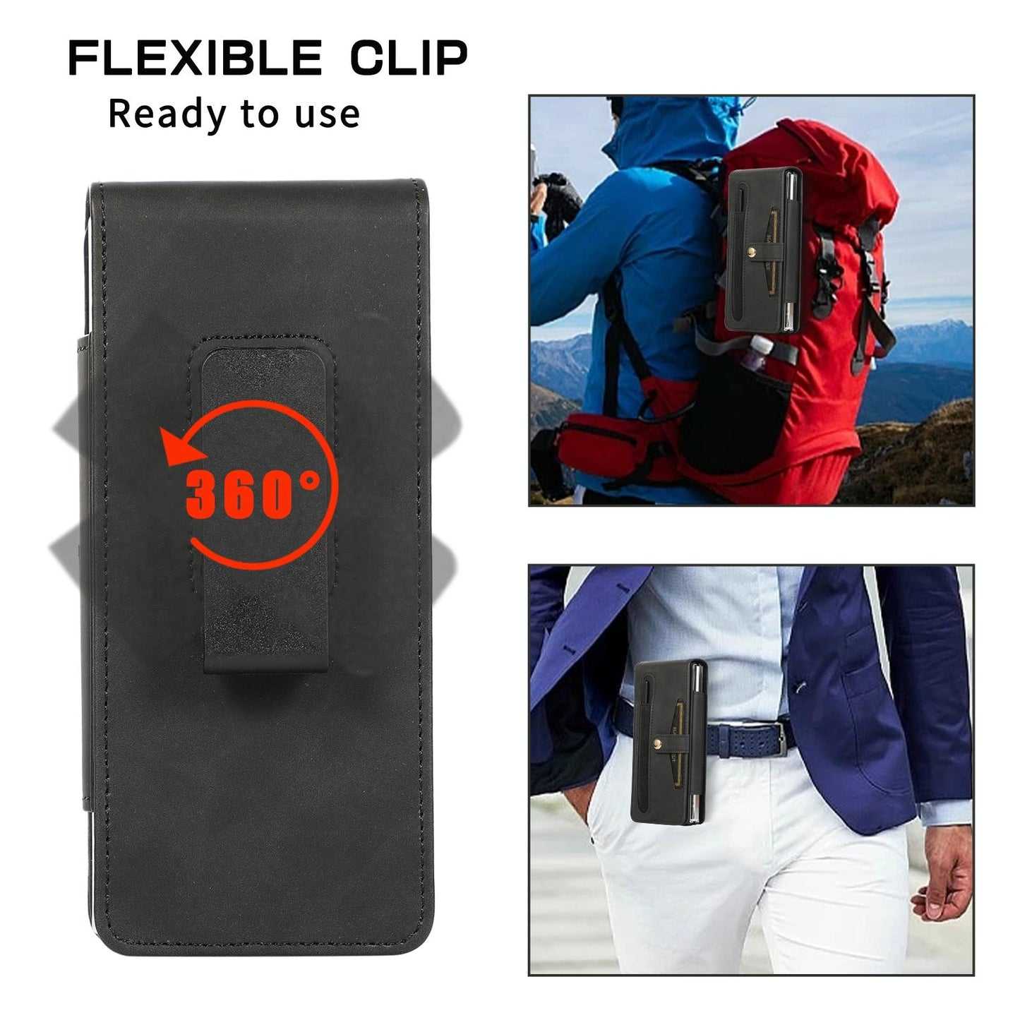 Leather Folding Phone Case for Samsung Galaxy z Fold 4 - Grey