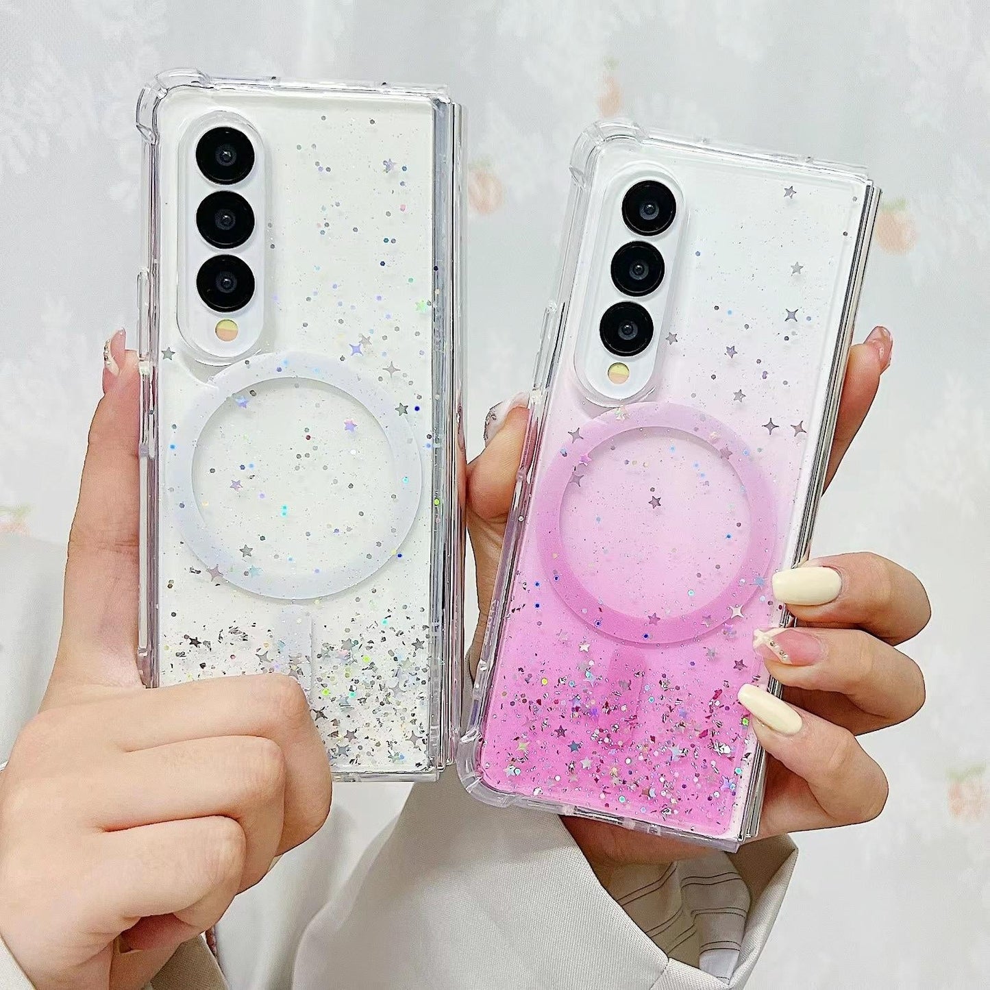 Sparkle Tpu Case for Samsung Galaxy z Fold 4 with Magsafe - White