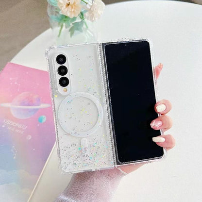 Sparkle Tpu Case for Samsung Galaxy z Fold 4 with Magsafe - White