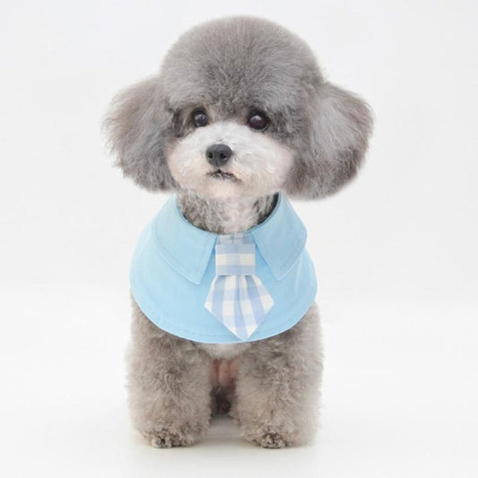Pet Shawl Scarf Saliva Towel Dog Clothes Accessories - Size M - Blue