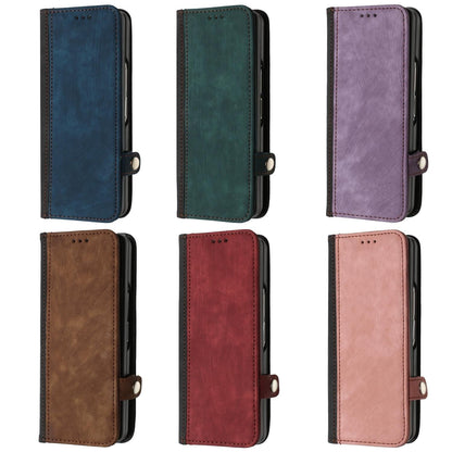 Leather Phone Case with Side Buckle for Samsung Galaxy z Fold 4 / 5g - Brown