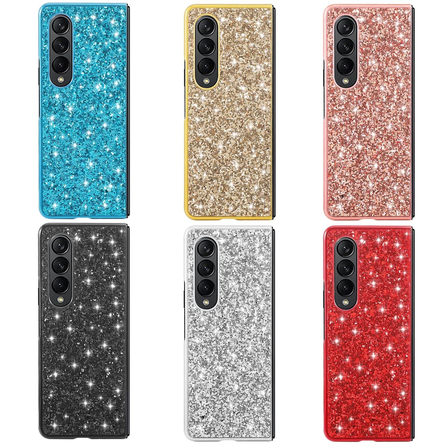 Glitter Tpu Shockproof Case for Samsung Galaxy z Fold 4 - Rose Gold