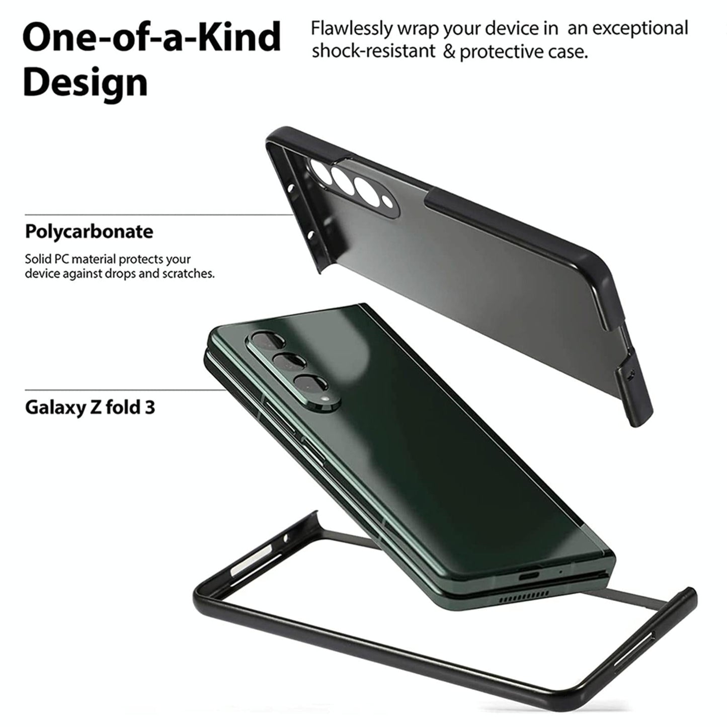 Foldable Metal-look Phone Case for Samsung Galaxy z Fold 4 - Gold