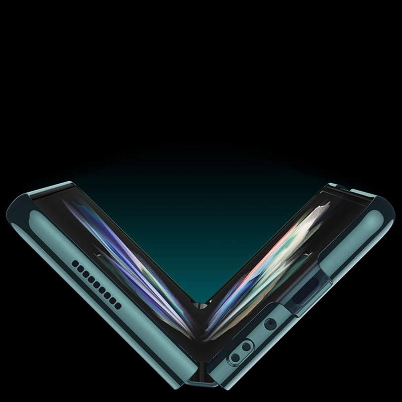 Full Coverage Electroplated Glass Case for Samsung Galaxy z Fold 4 - Black