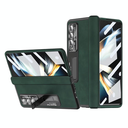 Magnetic Phone Case for Samsung Galaxy z Fold 4 - Napa Pattern - Coffee