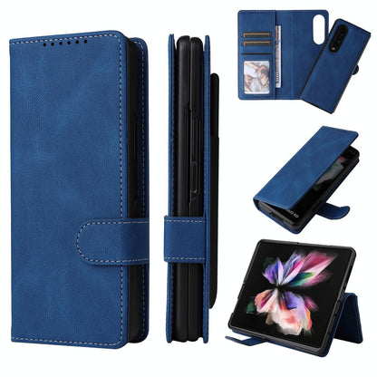 Foldable Leather Case for Samsung Galaxy z Fold 4 / 5g - Detachable - Blue