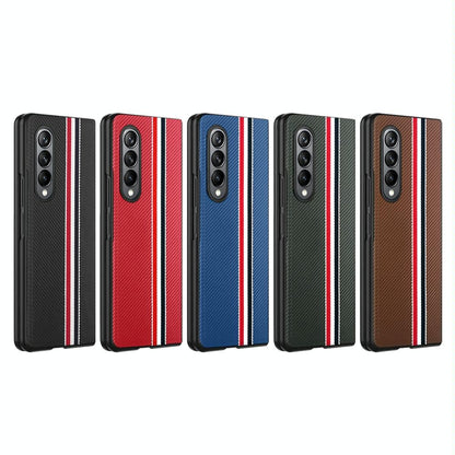 Shockproof Twill Phone Case for Samsung Galaxy z Fold 4 - Pc Tpu - Brown