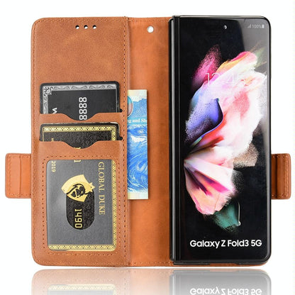 Symmetrical Leather Triangle Phone Case for Samsung Galaxy z Fold 4 - Brown
