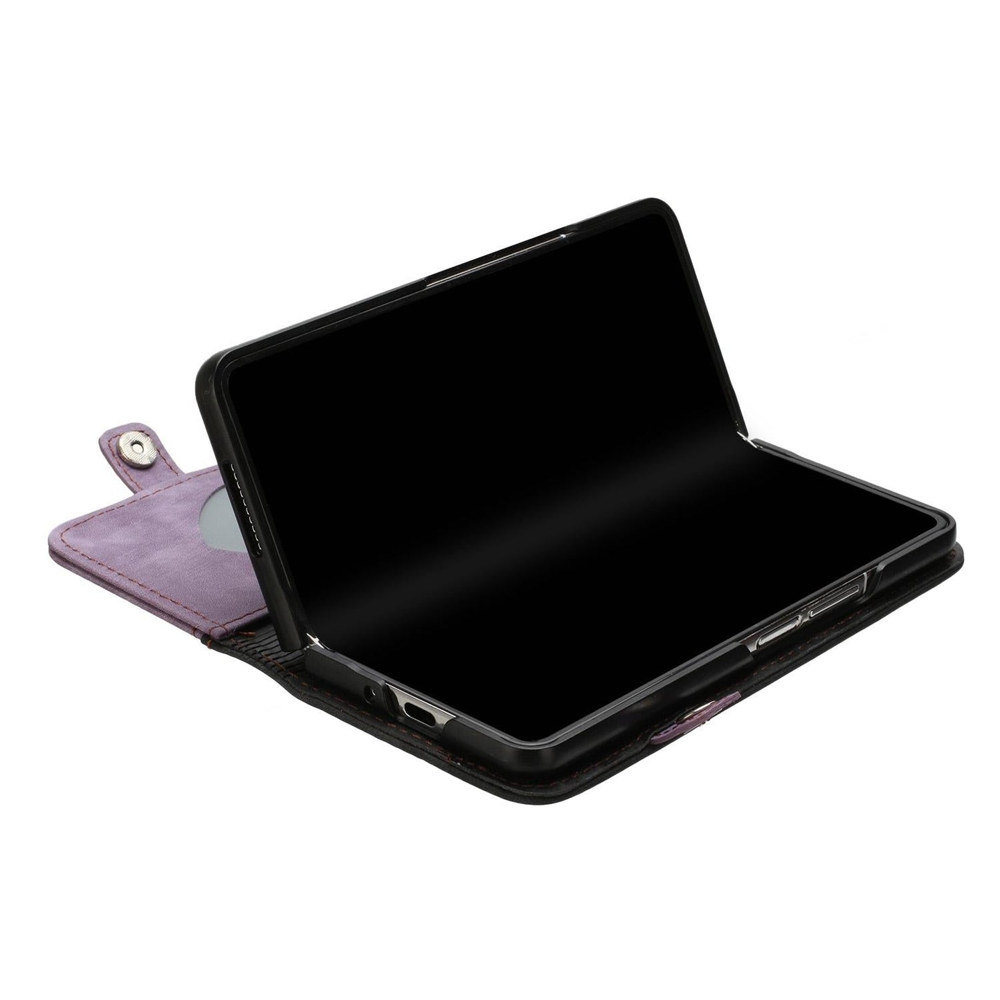 Leather Phone Case with Side Buckle for Samsung Galaxy z Fold 4 / 5g - Purple
