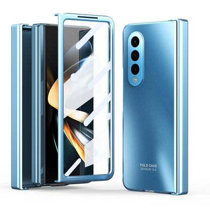 Foldable Electroplated 5g Case for Samsung Galaxy z Fold 4 - Blue