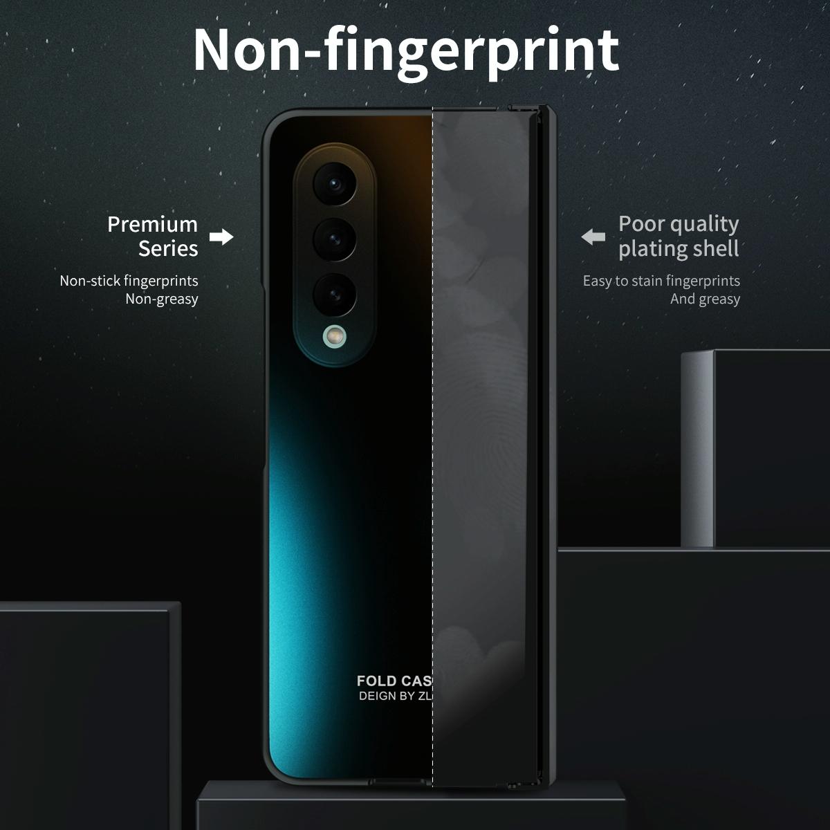 Foldable Electroplated 5g Case for Samsung Galaxy z Fold 4 - Blue