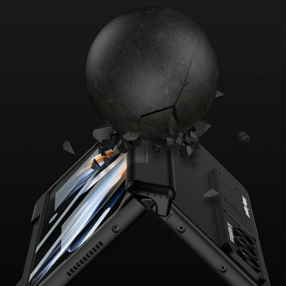 Foldable Phone Case with Magnetic Closure and Pen Slot for Samsung Galaxy z Fold 4 - Compact and Convenient - Grey