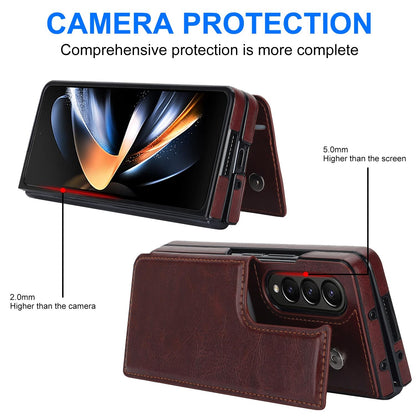 Full Coverage Double Buckle Phone Case for Samsung Galaxy z Fold 4 - Red