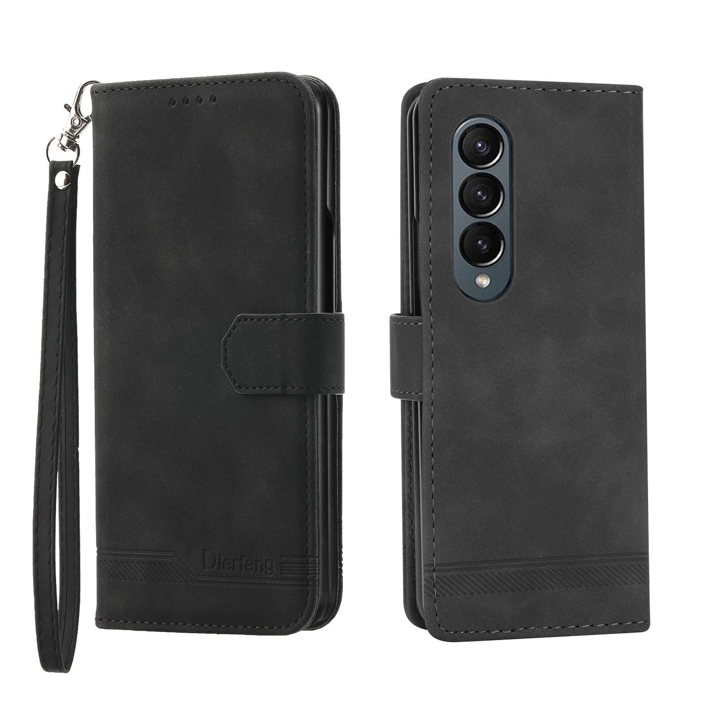 Premium Leather Tpu Case for Samsung Galaxy z Fold 4 / 5g - Black