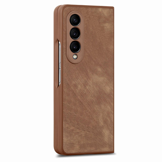 Vintage Leather Fold Case for Samsung Galaxy z Fold 4 - Brown