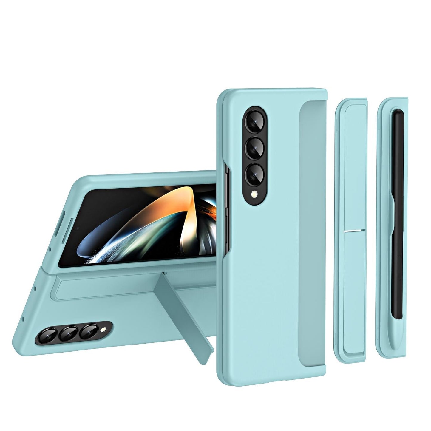 Detachable Pen & Phone Case for Samsung Galaxy z Fold 4 - 2 in 1 - Ice Blue